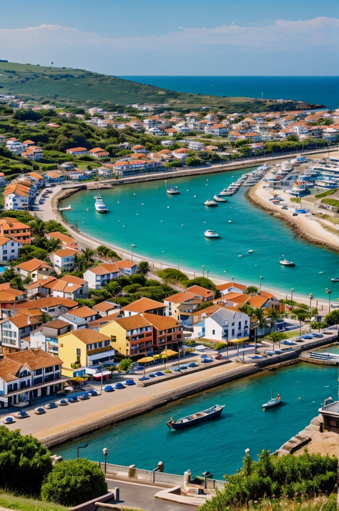 Town next to the sea