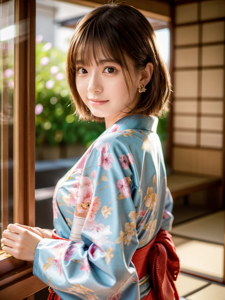Woman taking photo with hands behind her back (kimono_clothes, colorful dress: 1.3), beautiful jpd_woman, perfect jpd_face, perfect jpd_body,
Good hands, 4K, high resolution, masterpiece, top quality, head: 1.3, (((Hasselblad photo)), fine skin, sharp focus, (film lighting), collarbone, night, soft lighting, dynamic angle, [:( detail face: 1.2): 0.2], (((5 star hotel))), outside, brown hair, (shortcut), floating hair, ((braided hair)), leave the original clothes