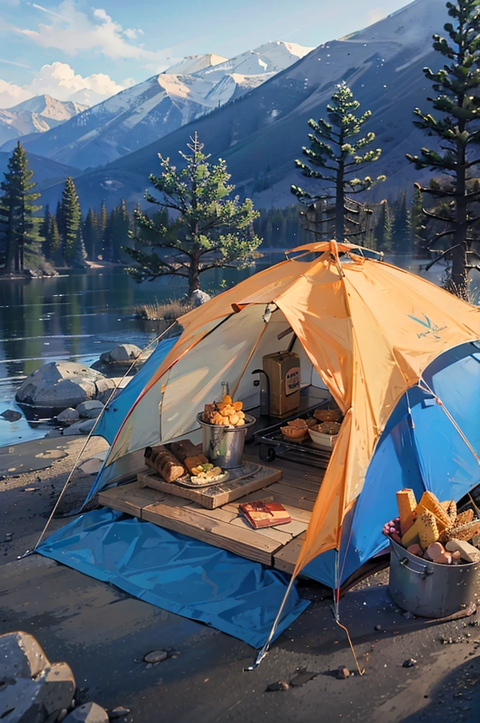 camping,tent,gourmet food,Vision,4K,