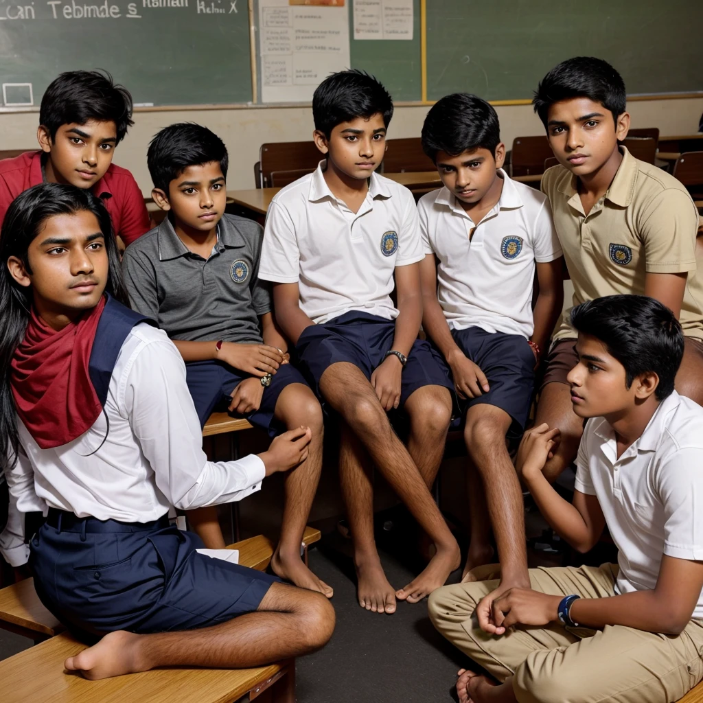 Teenage indian boys humialted by adults in class