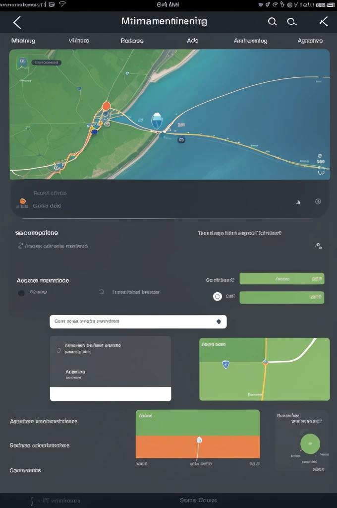 Make an animal monitoring app interface with graphs and maps