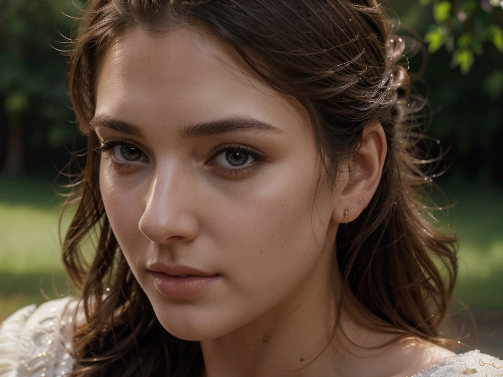 a beautiful young woman, detailed portrait, beautiful detailed eyes, beautiful detailed nose, beautiful detailed lips, long eyelashes, intricate hairstyle, elegant dress, serene expression, natural lighting, warm color tones, cinematic composition, high quality, photorealistic, masterpiece, 8K, ultra-detailed, hyper-realistic, oil painting, portrait, realistic