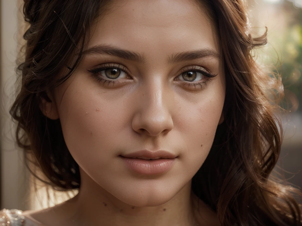 a beautiful young woman, detailed portrait, beautiful detailed eyes, beautiful detailed nose, beautiful detailed lips, long eyelashes, intricate hairstyle, elegant dress, serene expression, natural lighting, warm color tones, cinematic composition, high quality, photorealistic, masterpiece, 8K, ultra-detailed, hyper-realistic, oil painting, portrait, realistic