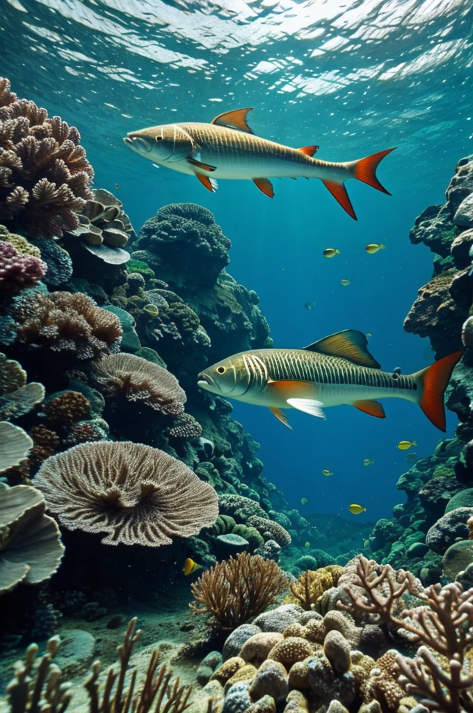 Shooting fish using speargun underwater