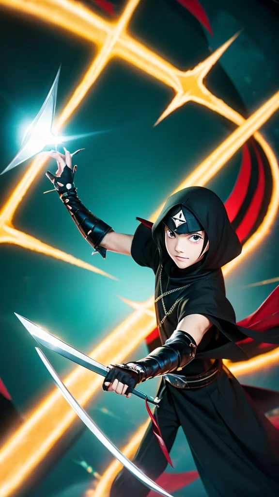 Cool ??? ninja anime, holding shuriken