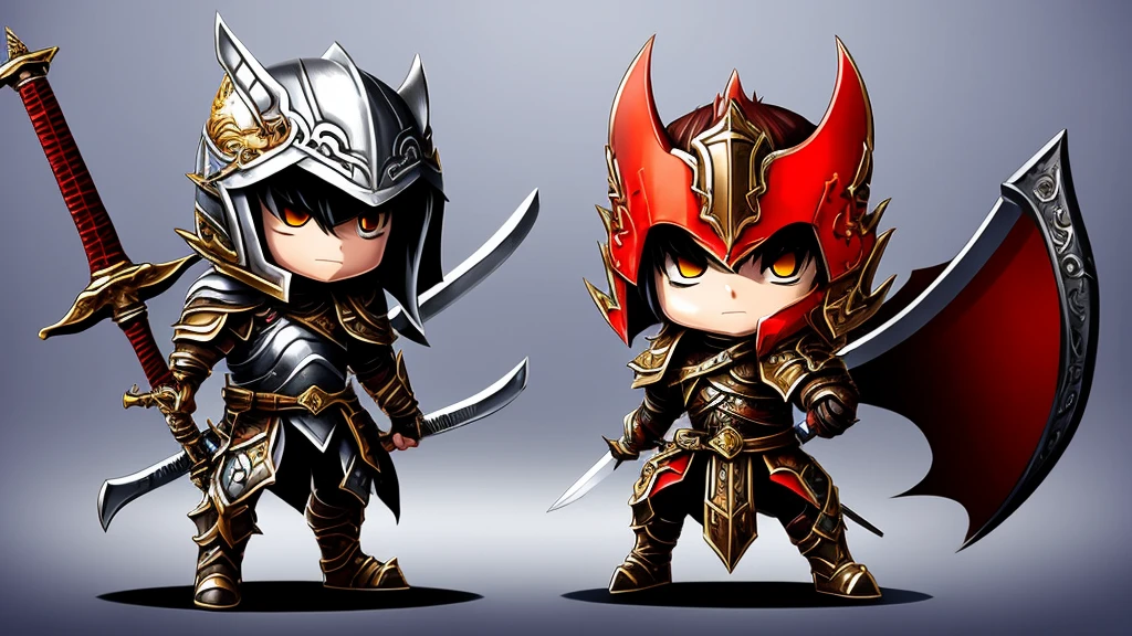 elden ring、Fantasy、armor、Fight、Sword、Cartoon、Chibi character