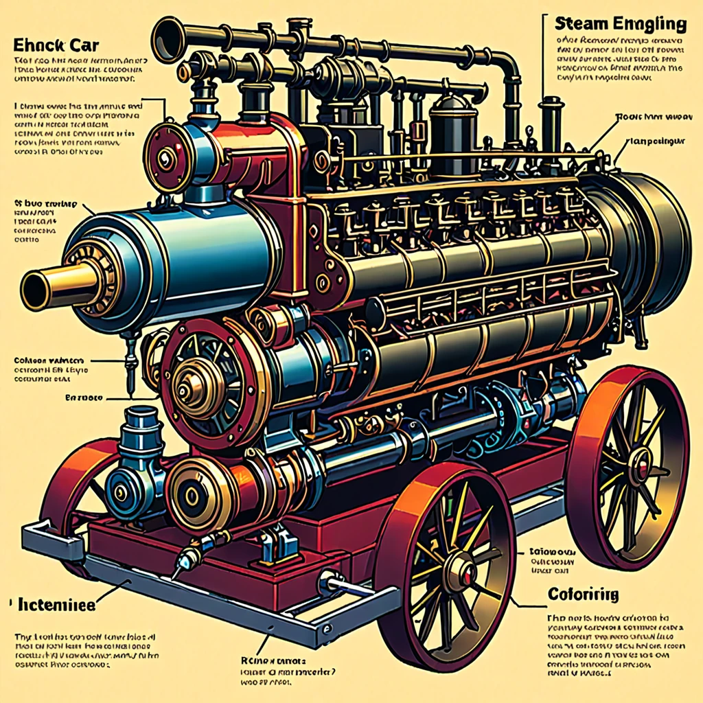 steam engine, own car, engine, How it Works, robot leg