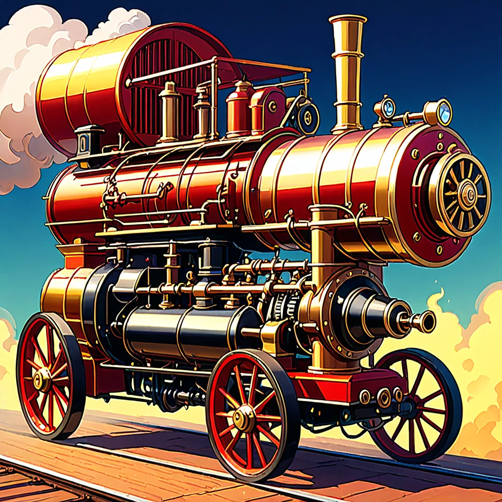 steam engine, own car, engine, How it Works, robot leg