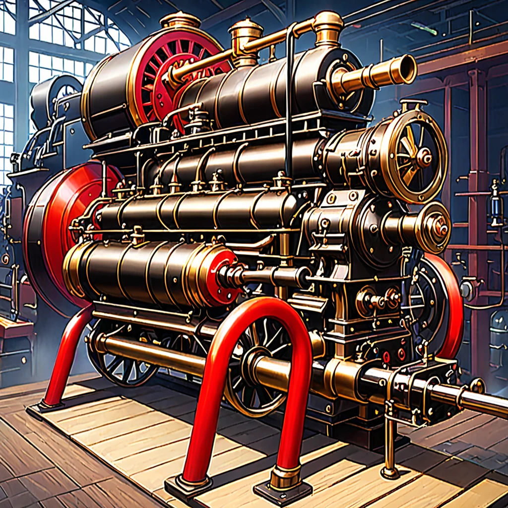 steam engine, own car, engine, How it Works, robot leg