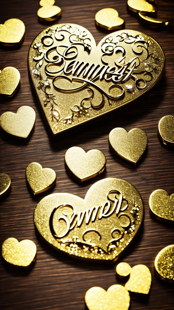 Create a logo, with the name, samuel photography, in high resolution, com shiny hearts, effects of