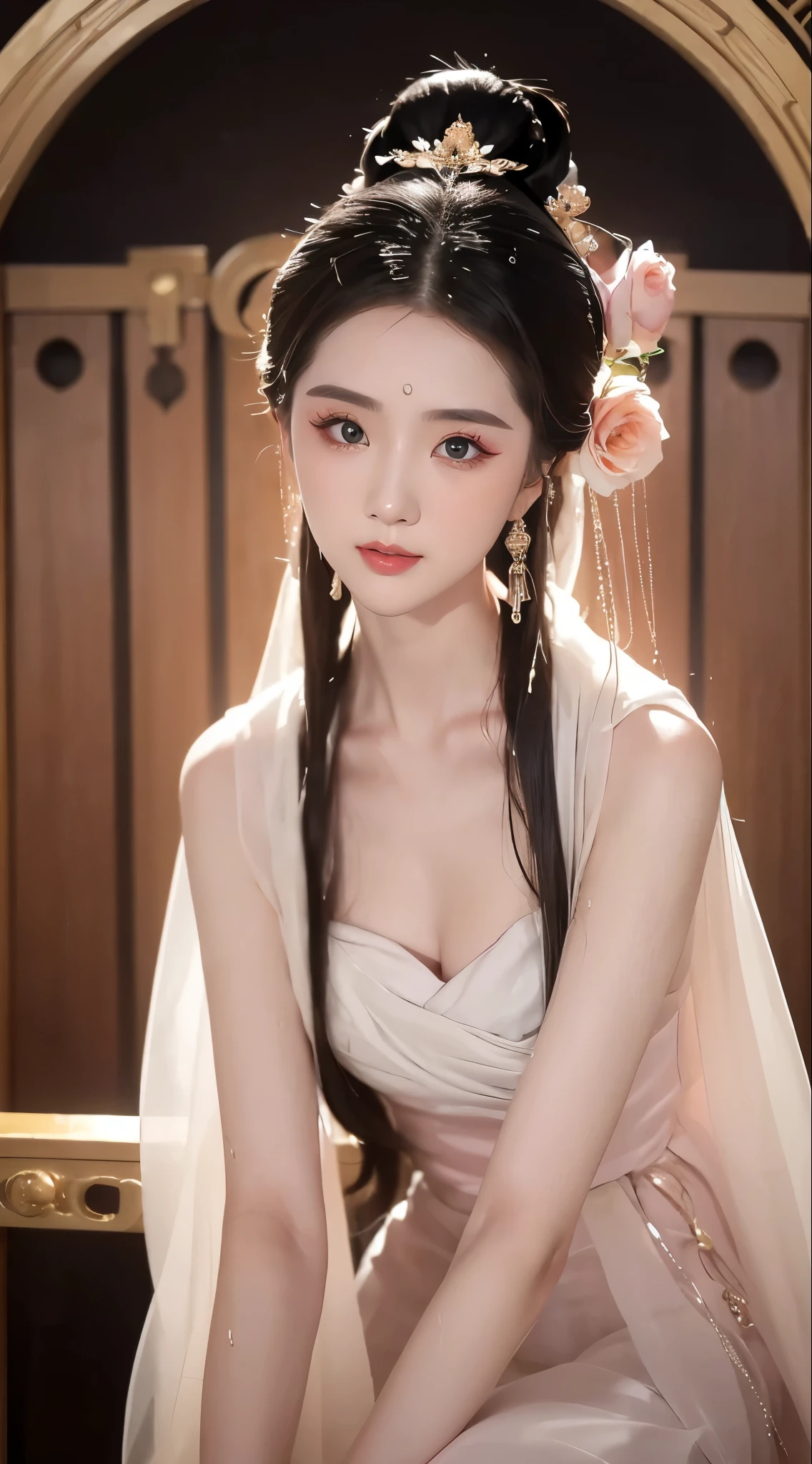 1 20-year-old girl,Riding a motorcycle,Riding a racing motorcycle, The flawless face of the goddess Athena, Beautifully 饰有许多性感的黑色蕾丝细节, Legend of the Female Saint, Beautiful goddess style glitter, Dark Mystery Version, Beautifully and beautiful pino detailing, Beautifully and beautiful lip detail, (Pure and flawless face: 1.9), Round chest, big, Round chest, Beautiful clear face and well-proportioned eyes, (Transparent eyes: 1.8), (bigbig的圆眼睛和浓妆, Sexy wet eye makeup, Very beautiful and exquisite hair and makeup, long and Beautifully blonde hair, Beautifully, Body Image: 1.8), vivid, (Stars in the sky: 1.7), (The sky and the illusory time and space gate: 1.8), Fictional Art, original photo, hanfu photos, Best photos, high resolution, best quality, Best photos, Best goddess quality, 8K female, Super 8 Single Saint Portrait, The most realistic color scheme, masterpiece, Best Beauty Brands, The best hair accessory, Live-action photos of the brand, Dark Studio, Border Light, Two-color lighting, (Rose White Skin: 1.4), (High Skin Detail: 1.1), 8k ultra high definition, SLR camera, Soft lighting, 8K, high quality, Honesty, Volume is smooth and sharp, 10 times more pixels, Sexy goddess, Sexy goddess背景空间: 1.8), (最美的aurora眼: 1.7), beautiful eyes, aurora(aurora)Beautiful single girl: 1.8), (More detail:0.8),