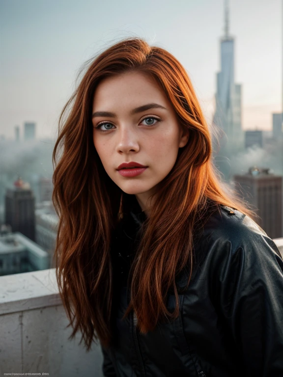 16k, HDR, RTX, photorealistic, 1 beautiful redhead woman with small freckles on her cheeks, cute, lips, red lipstick, long hair, looking at viewer, makeup, nose, realistic, (completely body), ((redhead woman with freckles)), raw photo,studio_shot,uhd, dslr, soft lighting, high quality, film grain, cute, lips, long hair, looking at viewer, makeup, nose, realistic, (complete body), raw photo, studio_shot, soft lighting, high quality, film grain,(1girl:1.3), Solo, (((Very detailed face)))), ((Very detailed eyes and face)))), Beautiful detail eyes, Body parts__, Official art, Unified 8k wallpaper, Super detailed, beautiful and beautiful, beautiful, masterpiece, best quality, original, masterpiece, super fine photo, best quality, super high resolution, realistic realism, sunlight, full body portrait, (amazing beauty), dynamic pose, delicate face, vibrant eyes, (from the front), She wears Spider-Man suit, red and black color scheme, spider, very detailed city roof background, rooftop, overlooking the city, detailed face, detailed complex busy background, messy, gorgeous, highly detailed skin, realistic skin details, visible pores, clear focus, volumetric fog, DSLR, high quality, film grain, fair skin, photo realism, lomography, futuristic dystopian megalopolis, translucent