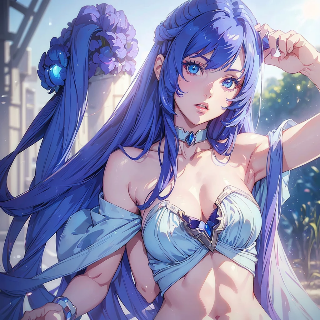 fashion model (((lynn minmay )))25 years old, [[[[closeup]]]], [[[[chest]]]], [[[[neck]]]], [[[[shoulders]]]], (((perfect detailed,realistc light blue eyes, perfect iris))),perfect lips, perfect teeth, (((perfect pale skin, soft front light, glow, HDR))),(muted colors:1.2)