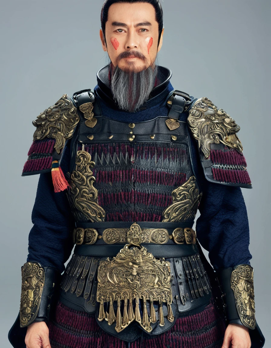 Old general,black beard,Hanfu,armor,full-body shot