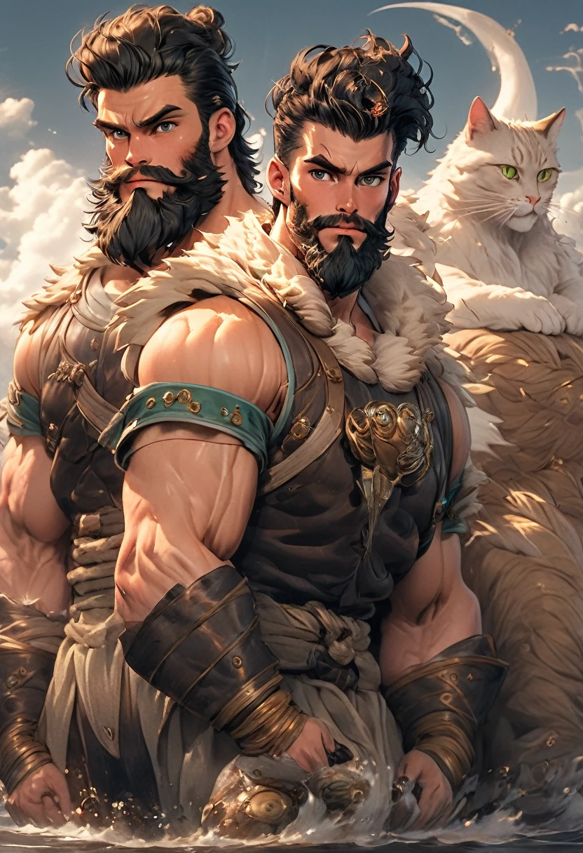 masterpiecesmall groups of modern contemporary young danes danish like looksappearing young quite buffed powerlifterswel proportioned anatomically corect symetrically proportioned muscly young male danish hipster with stylish manbun and manicured fullbeard show he is under power and control of master tist danish male very well built naturally great genes dna striking hazelgreen eyes copenhagen" works in hipster bar