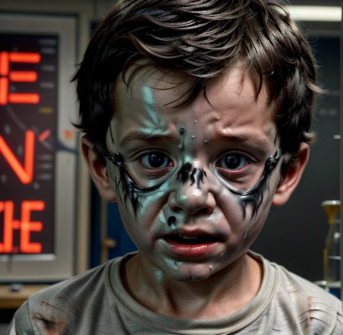 In this comedy movie, a in a science lab goes wrong with an experiment and ends up covered in soot and in tatters after an explosion.