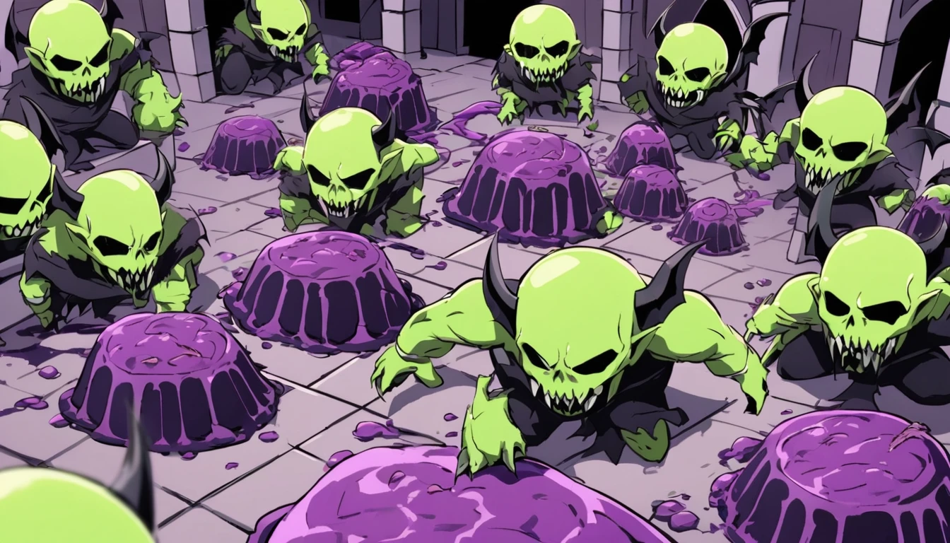Corpse Castle, Demon City, Demon City, the atmosphere was full of green poison. purple wastewater Humans gather to eat meat.