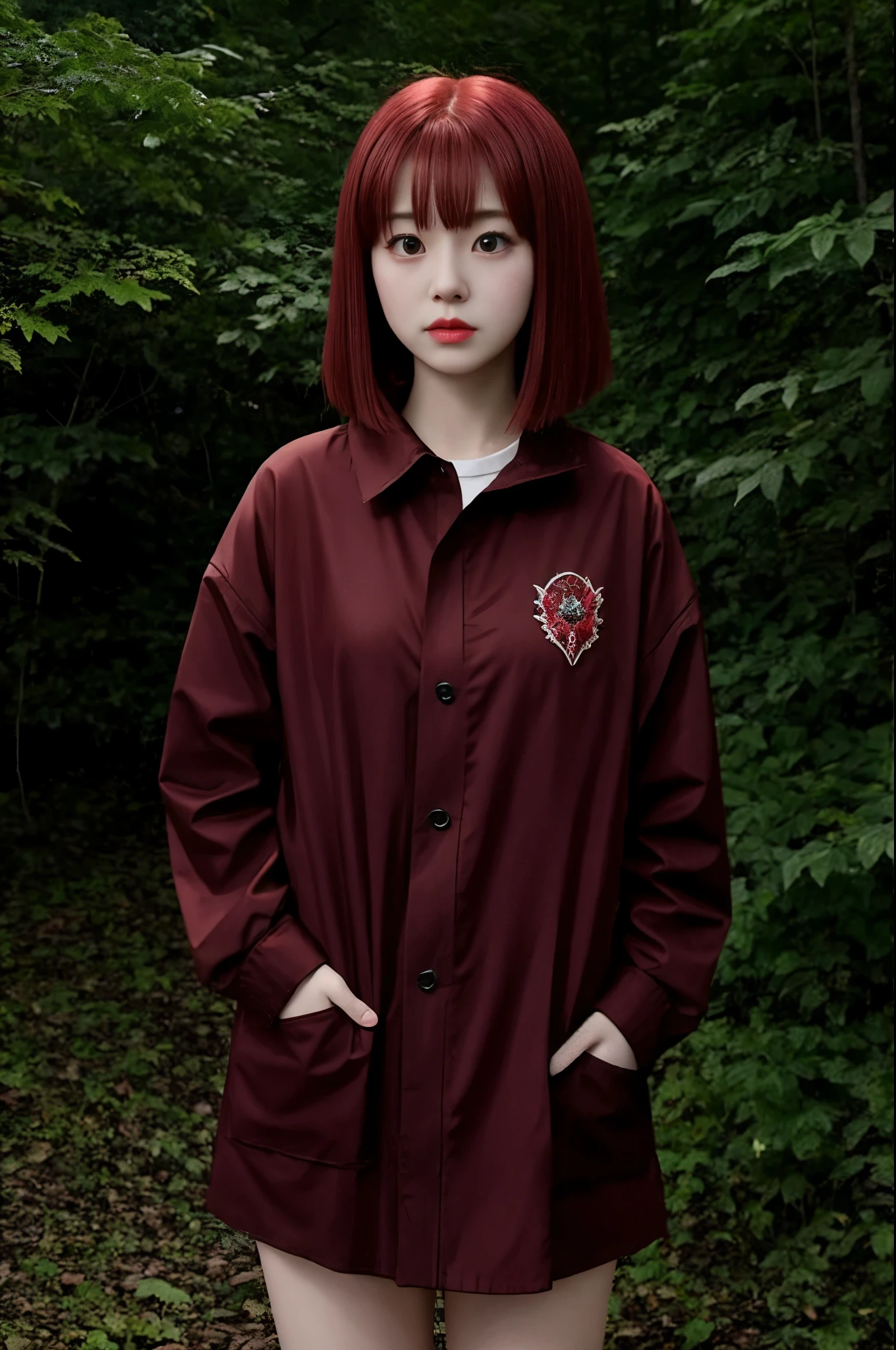 [[Clannad style]], [[A cute girl with short red bangs]], [[Red Eyes]], [[gloomy, Dark forest background]], [[Poor natural lighting]], [[Good quality]],[[masterpiece]], [[Best Artist]], [[The best show]], [[16k quality]], [[Human Development Report+]]