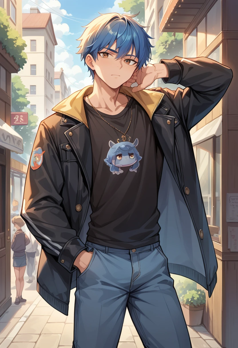 Anime guys wear jackets and don't wear pants