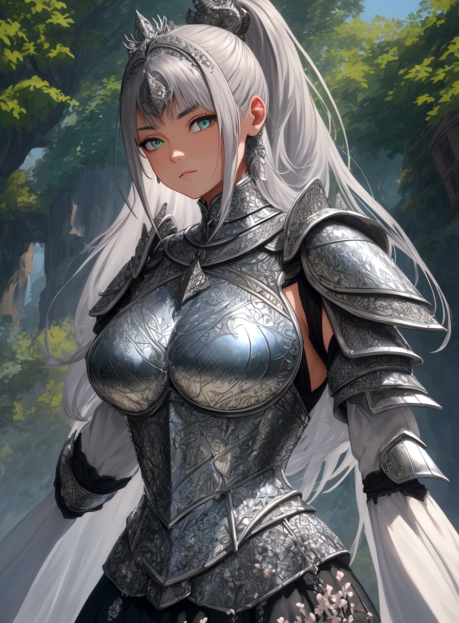 3d animation, chibi character, (masterpiece, best quality),(extremely intricate:1.3), (realistic), 1girl, milf, triple D cup breasts, round buttocks, bubbly ass, thoughts, caucasian, green eyes, perfect eyes, perfect iris, perfect pupils, perfect lips, perfect nose, perfect hands, very detailed hands, perfect fingers, black hair, short hair, straight hair, bobbles ponytail hair, (medieval armor), metal reflections, (((silver armor))), outdoors, far away castle, (ornately decorated armor), (insanely detailed, bloom:1.5), chainmail, intense sunlight, professional photograph of a stunning woman detailed, sharp focus, award winning, cinematic lighting, blurry background, upper body, ((confident)), (Pose:looking at the camera), shadows, contrast, clear blue sky, constellations, peaceful, serene, quiet, tranquil, remote, secluded, adventurous, exploration, escape, independence, survival, resourcefulness, challenge, perseverance, stamina, endurance, observation, intuition, adaptability, creativity, imagination, artistry, inspiration, beauty, awe, wonder, gratitude, appreciation, relaxation, enjoyment, rejuvenation, mindfulness, awareness, connection, harmony, balance, texture, detail, realism, depth, perspective, composition, color, light, shadow, reflection, refraction, tone, contrast, foreground, middle ground, background, naturalistic, figurative, representational, impressionistic, expressionistic, abstract, innovative, experimental, unique