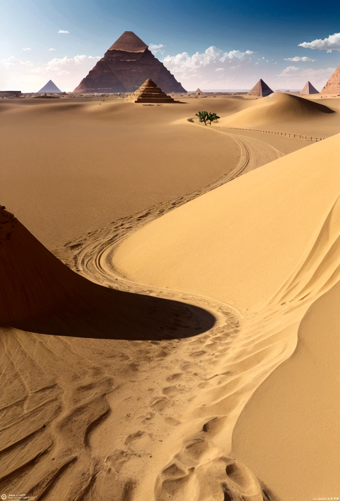 Yellow sand in the sky,The background is a vast desert,the sphinx,digital landscape art, Detailed scenery —width 672, landscape artwork, environment design illustration, scenery art detailed, Desert oasis landscape, concept-art, 4k highly detailed digital art, 4 k digital painting, 4k digital painting, stunning digital illustration, Desert background, digital painting concept art, Detailed digital painting