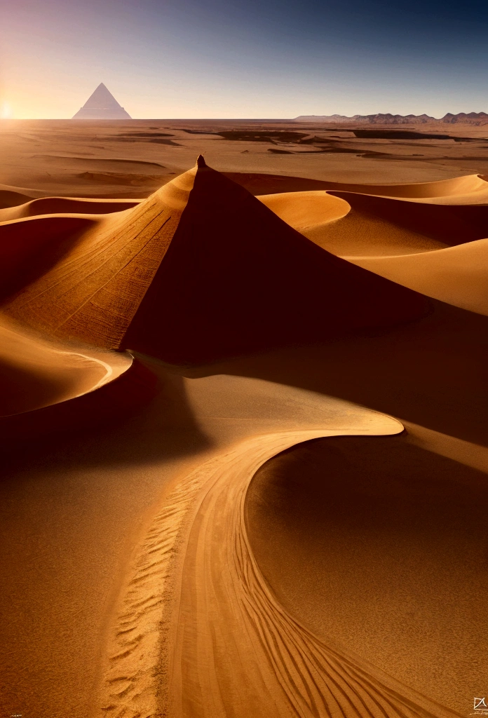 Yellow sand in the sky，The background is a vast desert，the sphinx，digital landscape art, Detailed scenery —width 672, landscape artwork, environment design illustration, scenery art detailed, Desert oasis landscape, concept-art, 4k highly detailed digital art, 4 k digital painting, 4k digital painting, stunning digital illustration, Desert background, digital painting concept art, Detailed digital painting