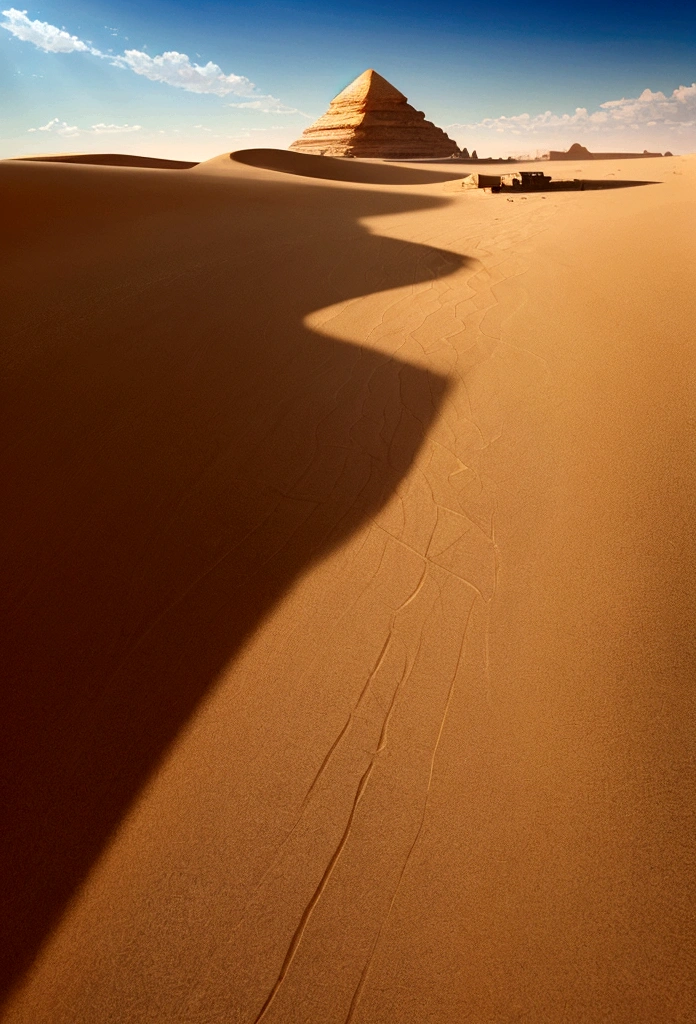 Yellow sand in the sky，The background is a vast desert，the sphinx，digital landscape art, Detailed scenery —width 672, landscape artwork, environment design illustration, scenery art detailed, Desert oasis landscape, concept-art, 4k highly detailed digital art, 4 k digital painting, 4k digital painting, stunning digital illustration, Desert background, digital painting concept art, Detailed digital painting