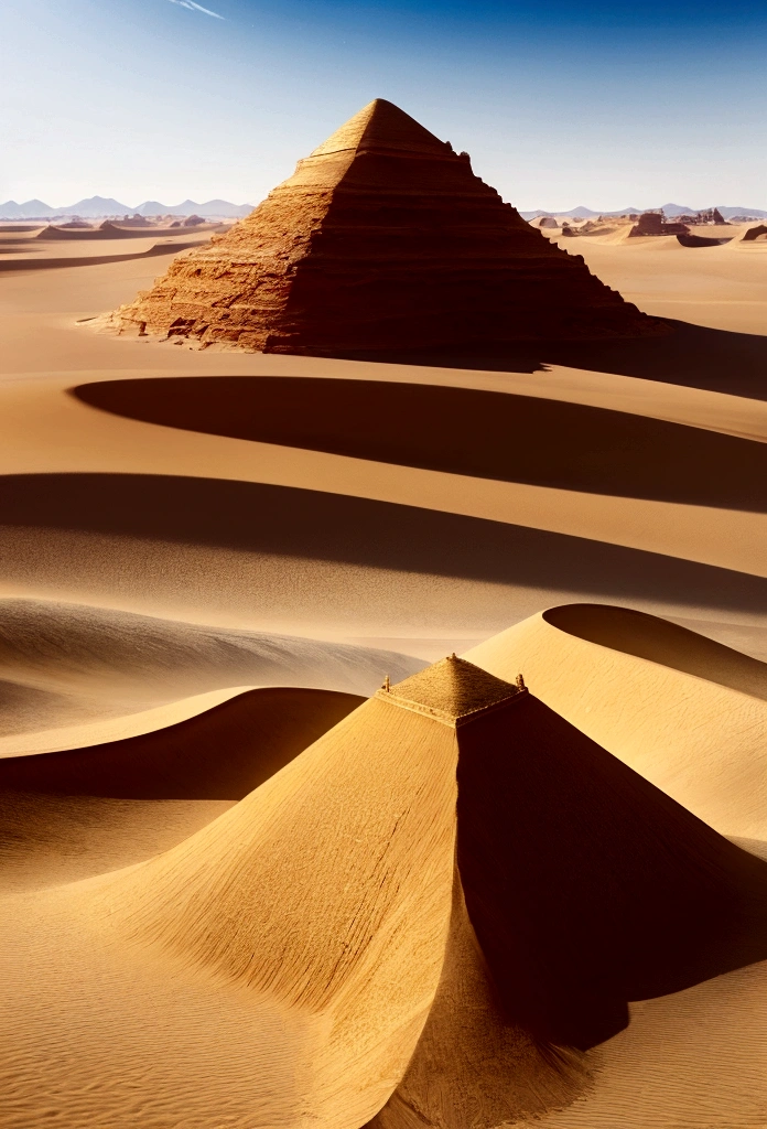 Yellow sand in the sky,The background is a vast desert,the sphinx,digital landscape art, Detailed scenery —width 672, landscape artwork, environment design illustration, scenery art detailed, Desert oasis landscape, concept-art, 4k highly detailed digital art, 4 k digital painting, 4k digital painting, stunning digital illustration, Desert background, digital painting concept art, Detailed digital painting