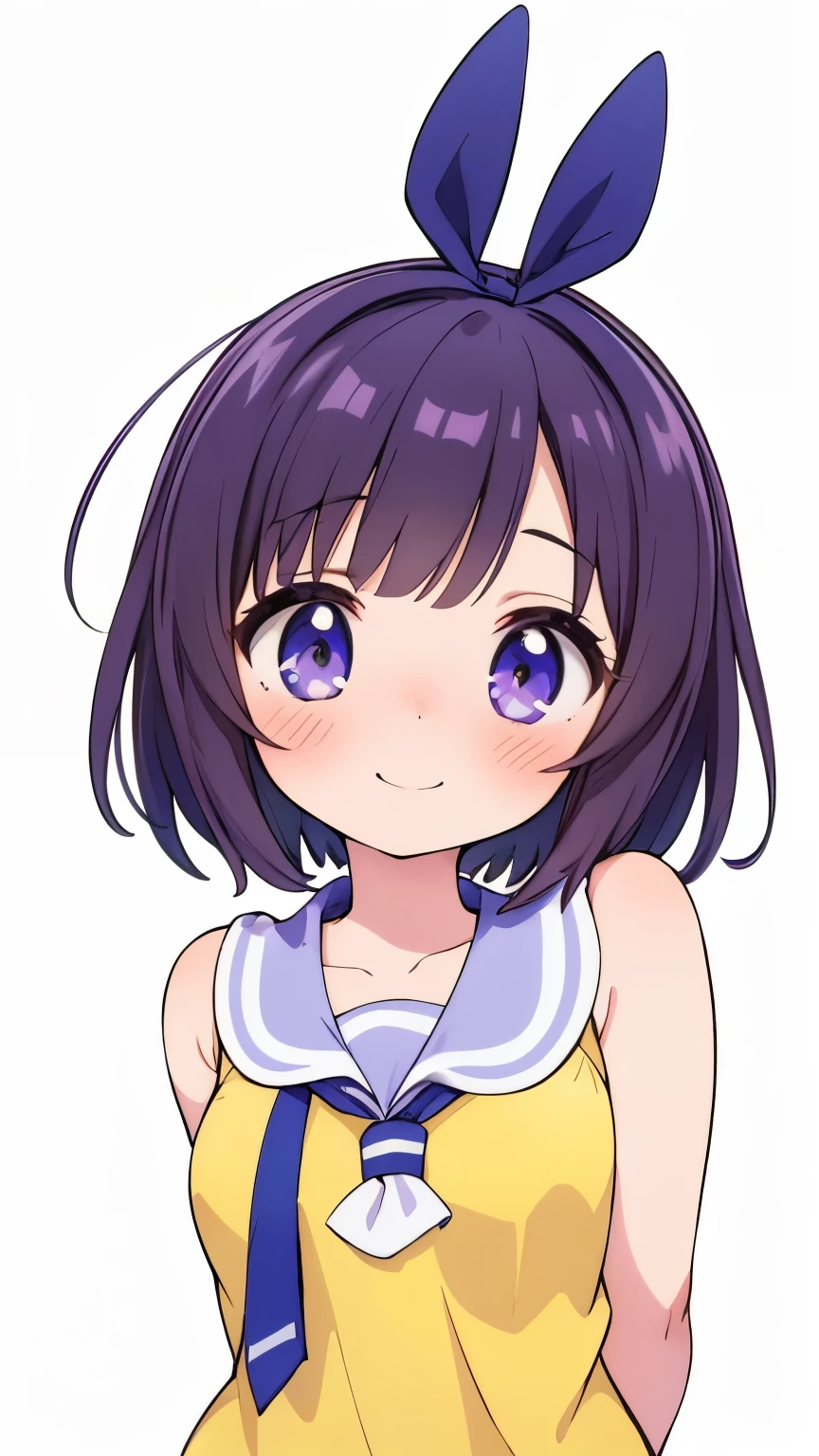 masterpiece, 最high quality, High resolution, Very detailed,(((((West Wildflower))))), Browsing Caution,Uma Musume,Nishino Hana,Marl,short hair,Red headband,Beautiful purple eyes,Purple and yellow dress,ribbon,small ,On top of that,Curvaceous,Flower Field,Laughing with your mouth open,blush,Embarrassed face,Best image quality,Tabletop、(((masterpiece,High resolution,high quality,Very detailed,8K,An illustration))),(((Baby Face,Beautiful Eyes,Droopy eyes,Embarrassing,smile))),((arms behind back))、((((White background))))、((whole body))、alone, (One girl), single, , (((White panties))), Sailor , ((Hug your feet)), ((Simple Background, White Background)), With a girl, Her face is round and cute。It&#39;s below the knee, The girl had a surprised look on her face., With eyes wide open, Open your mouth, Tears were reddening her cheeks,Black Hair, (Shy, Embarrassing),((From below:1.2,Look down:1.2, Watch with a viewer:1.2))