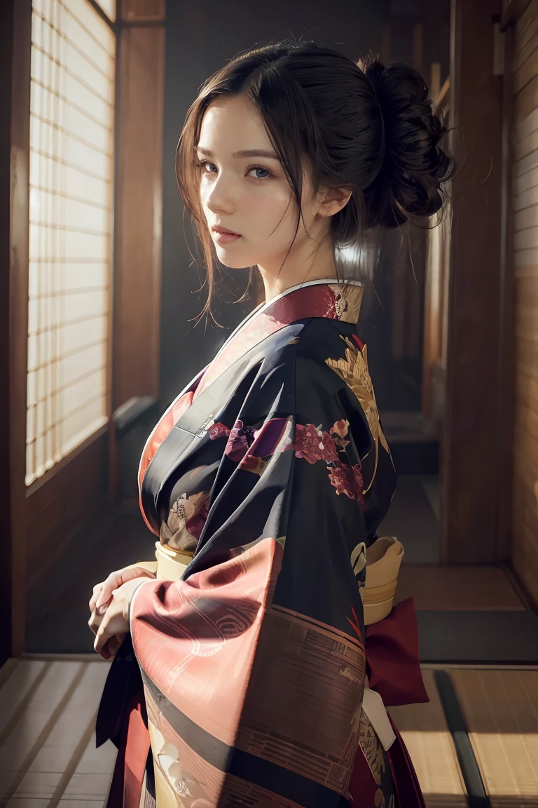 (Dramatic Digital Artwork:1.3) of,(Energetic:1.3) portrait of female (snezanasakovic2:1.1) wearing a kimono, style-sylvamagic, fashion girl,CGSociety,ArtStation