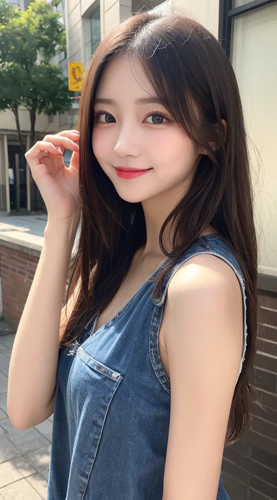 ((Masterpiece)),Tabletop, Highest quality, shape, Very detailed, finely, High resolution, 8k wallpaper, 完璧なダイナミックな構shape, Beautiful and exquisite,ランダムなcute髪,,Natural color lip, Bold sexy pose,smile、20-year-old girl、cute、Always blur the background,Perfect and beautiful face,Slim face and figure,Big eyes、Putting on gal makeup,Small face,Blurred Background,Elegant feminine face、smile、Actual Photos、Change pose randomly、Randomly change the shooting angle and position、Summer fashion for women