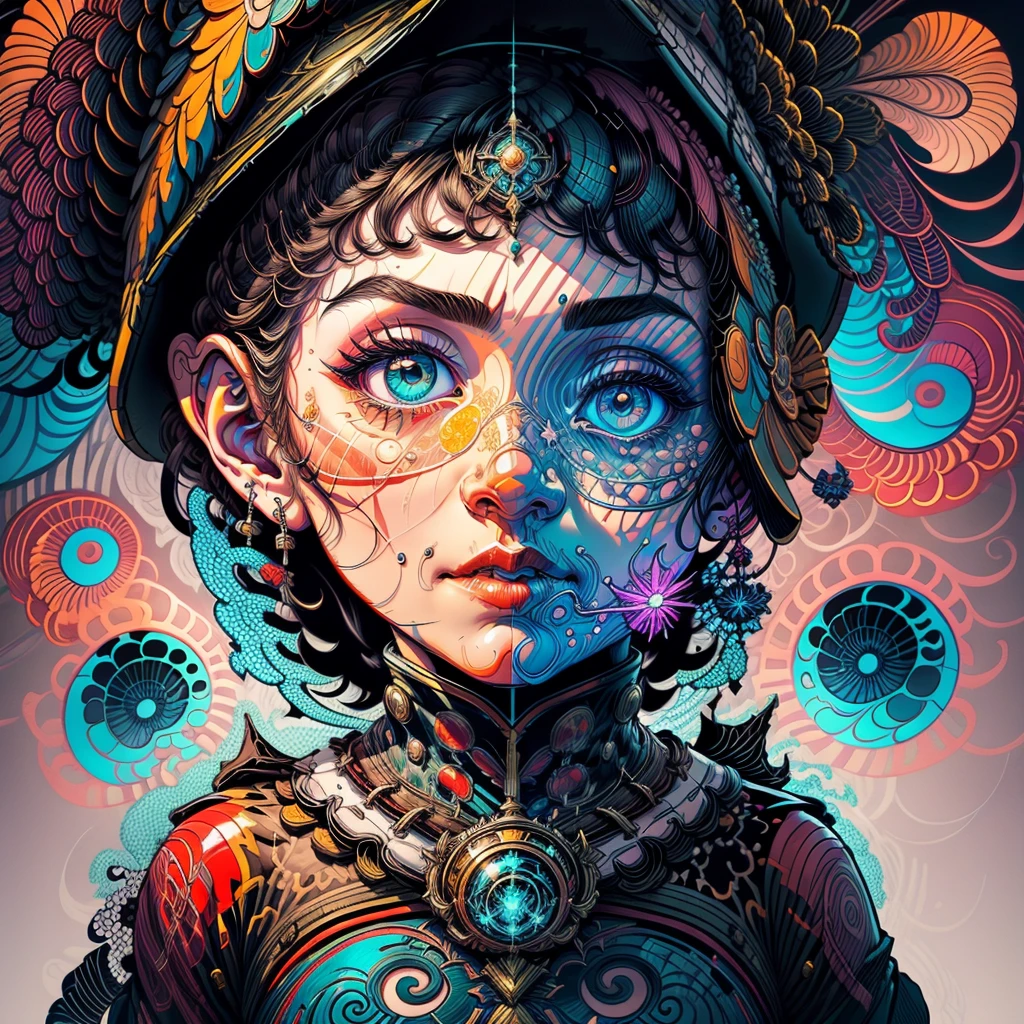 (((masterpiece, highest quality))),(((solo:1.2))),(((1girl:1.2))),32k wallpaper, very detailed, poster, vintage science fiction,(((((geometric cinematic movie poster))))), (bauhaus),(((abstract))),(((mid century modern))),(((((portfolio))))),(((((Close-up))))),(((((bust up))))),((((more various angle)))),(((highlight))),Vast landscape,(((complete. detailed face))),(((Extremely talented))),(((most complecated machine))),Colorful color scheme,(((((zombie)))))