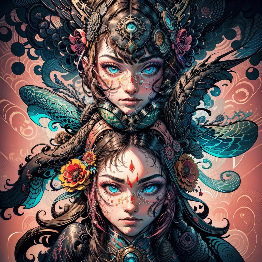 official art, unity 8k wallpaper, ultra detailed, beautiful and aesthetically pleasing, masterpiece, Best quality, (zenconfuse, mandala, confuse, enconfuse), (fractal art:1.3) , 1 girl, extremely detailed, dynamic angle, cowboy shot, the most beautiful form of chaos, elegant, brutalist developed, bright colors, romanticism, James Jean, Robbie Dwi Antono, Ross Tran, Francis Bacon, it was very cold, Adrian is a genius, Petra Cortright, Gerhard Richter, Takato Yamamoto, Ashley Wood, atmospheric, ecstasy of musical notes, visible streaming musical notes
