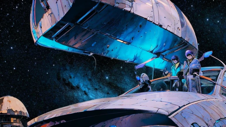 Sci fi theme background galaxy blue white and violet