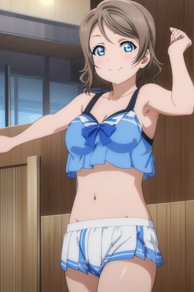 (((pixel-perfect, detail-perfect))), solo, 1girl, you watanabe, eyes azzur, smile, bikini, sauna, armpit, big filesize, ultra High Qality