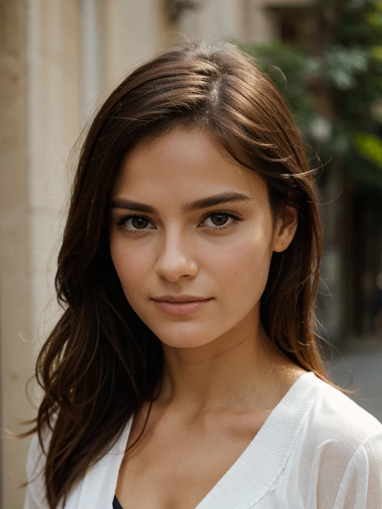 Portrait très détaillé d'une très belle fille portant un haut court à manches longues et épaules dénudées de couleur rouge avec un jean, assis dans une cabine de première classe très luxueuse dans un vol privé, très beau visage délicat avec un maquillage parfait, lèvres rouges, Décolleté exposé, silhouette de sablier parfaite, peau ultraréaliste, Longs cheveux bruns, assis dans une cabine de première classe très luxueuse dans un vol privé la nuit, souriant au spectateur
