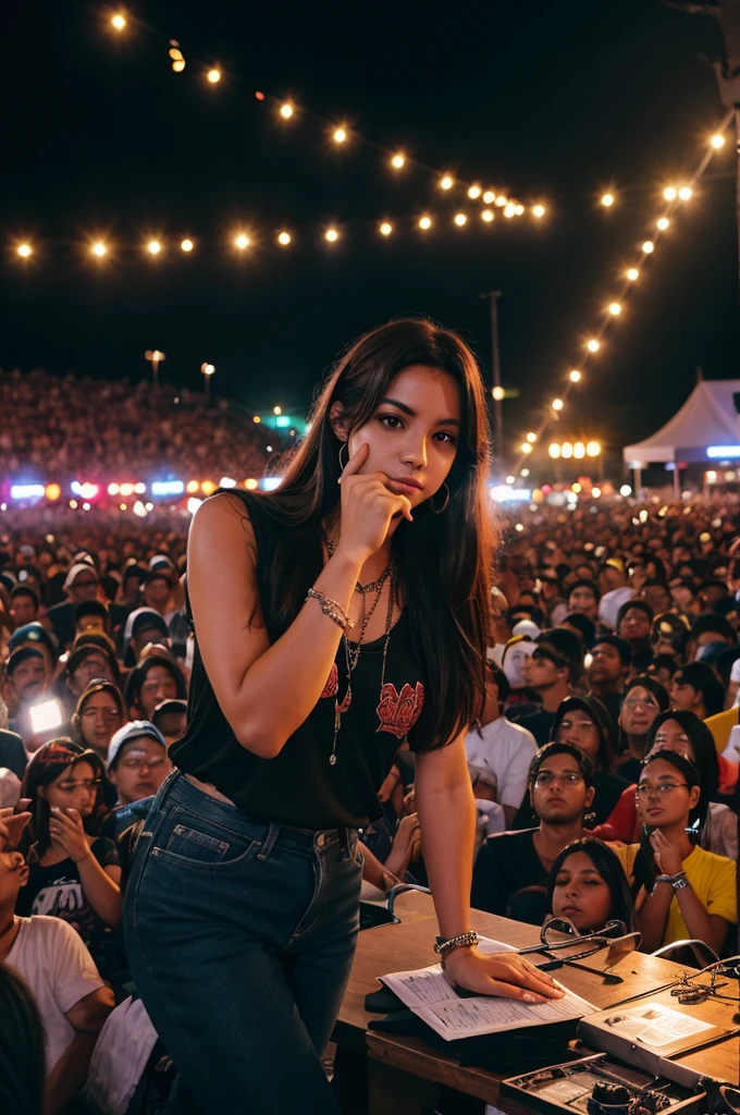 Create a pic of crowed at night concert named alcheringa