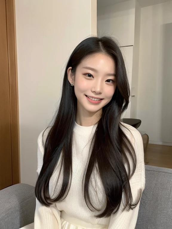 (highest quality, Very detailed, Realistic:1.37, full body shot, full body photo), Professional, Fine and beautiful eyes, Beautiful lip detail, Detailed facial features, Natural skin color, Perfect skin texture, Delicate expression, High-resolution images, Realistic face, Realistic skin, Real Face, big smile, Very detailedな髪, (Yuki), 20-year-old, (Calm Japanese female entrepreneur), jennie style fashion