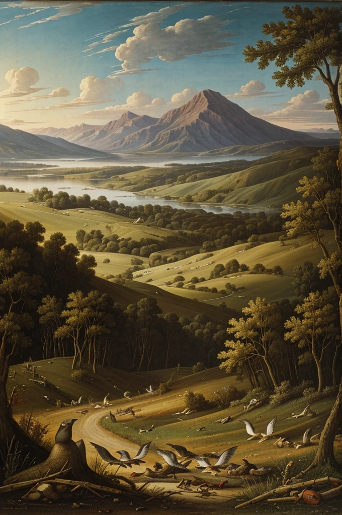 Landscape with dead birds