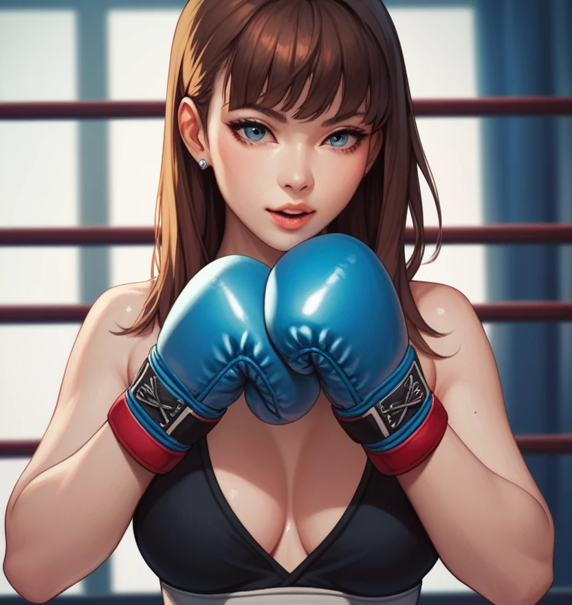 Two Korean beauties are boxing
