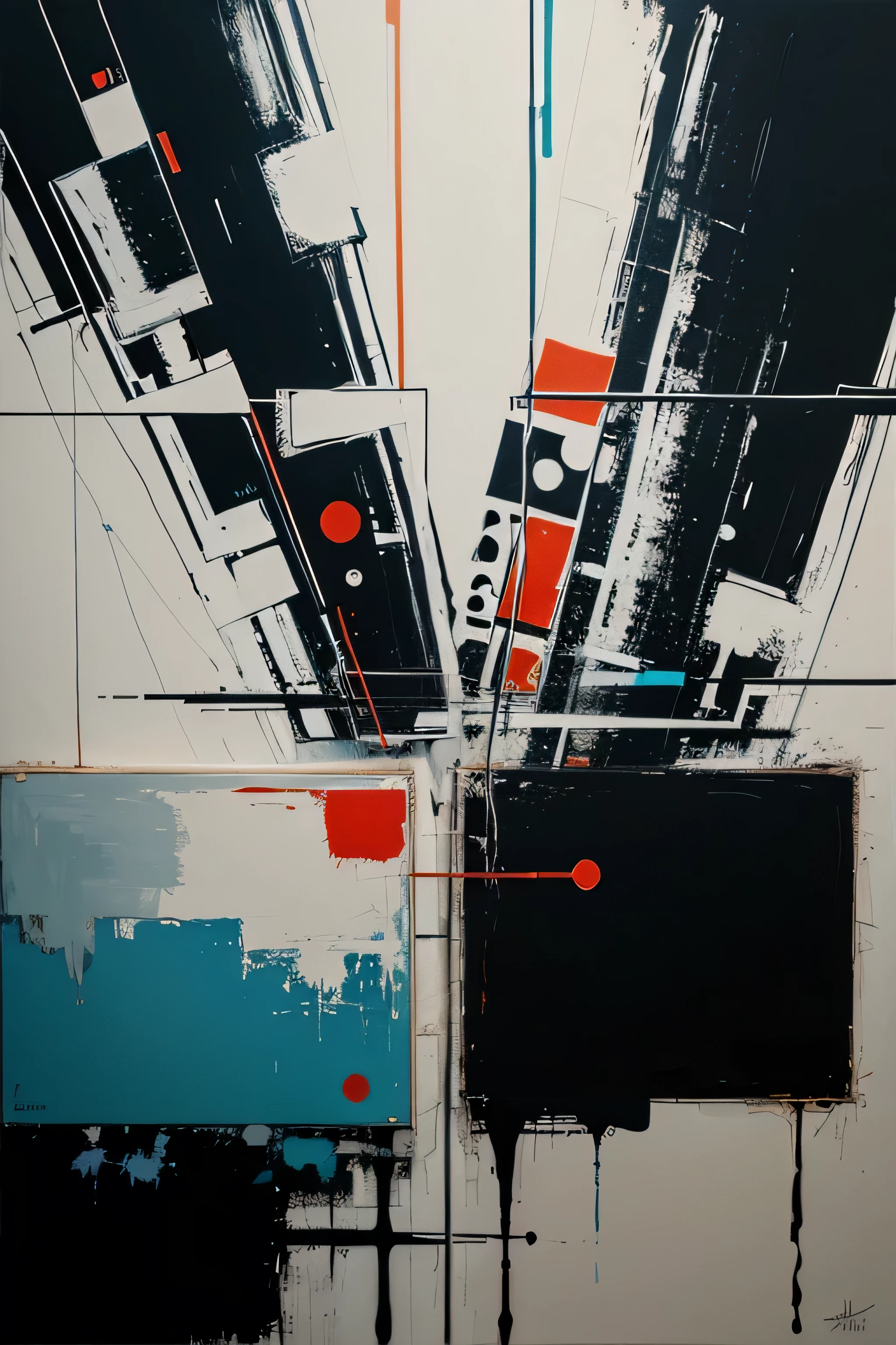 Abstract technology themed paintings