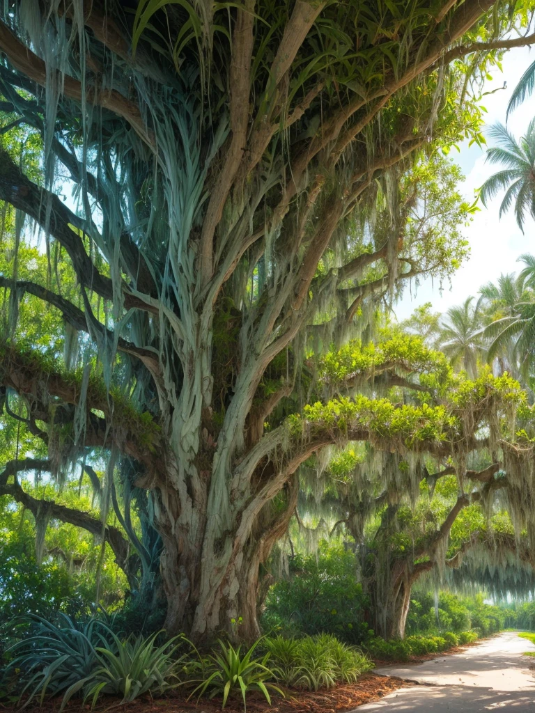 air plants growing in Florida in nature.