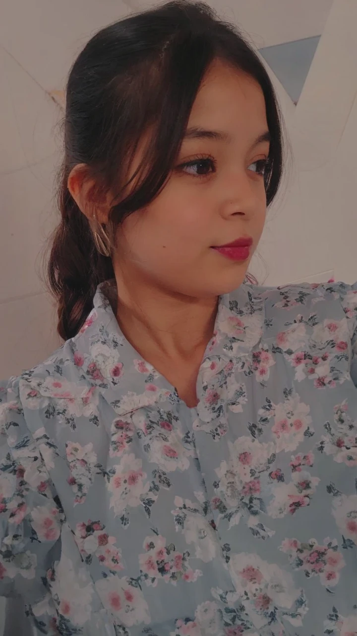 Cute girl 10 years old with a dog in a cute dress 
In  a room with a boy of 10 years 
