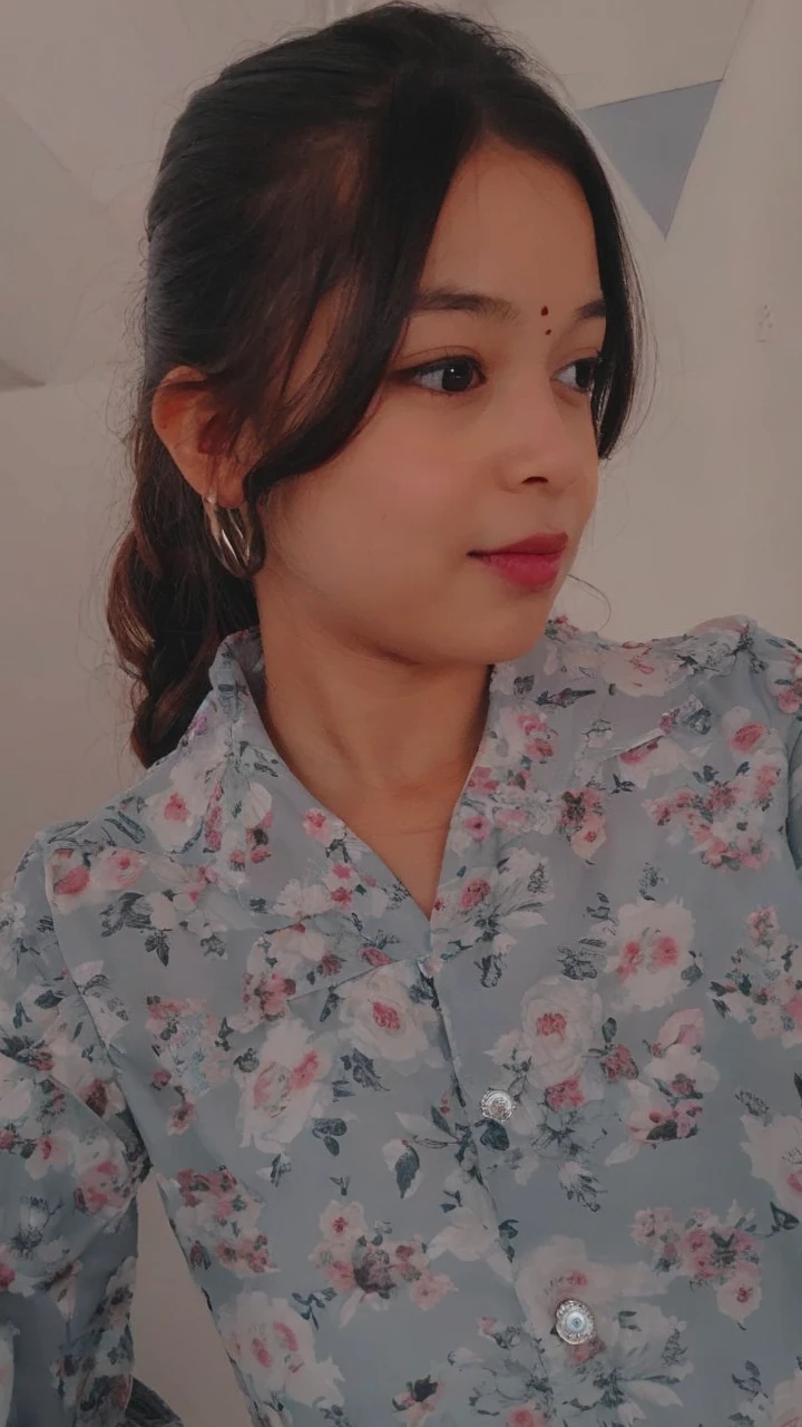 Cute girl 10 years old with a dog in a cute dress 
In  a room with a boy of 10 years 
