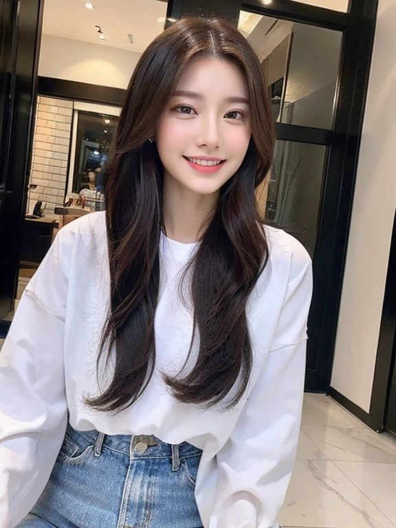 (highest quality, Very detailed, Realistic:1.37, full body shot, full body photo), Professional, Fine and beautiful eyes, Beautiful lip detail, Detailed facial features, Natural skin color, Perfect skin texture, Delicate expression, High-resolution images, Realistic face, Realistic skin, Real Face, big smile, Very detailedな髪, (Yuki), 20-year-old, successful female entrepreneur, fashionable