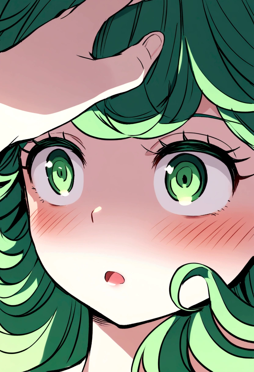 green hair yellow eyed boy