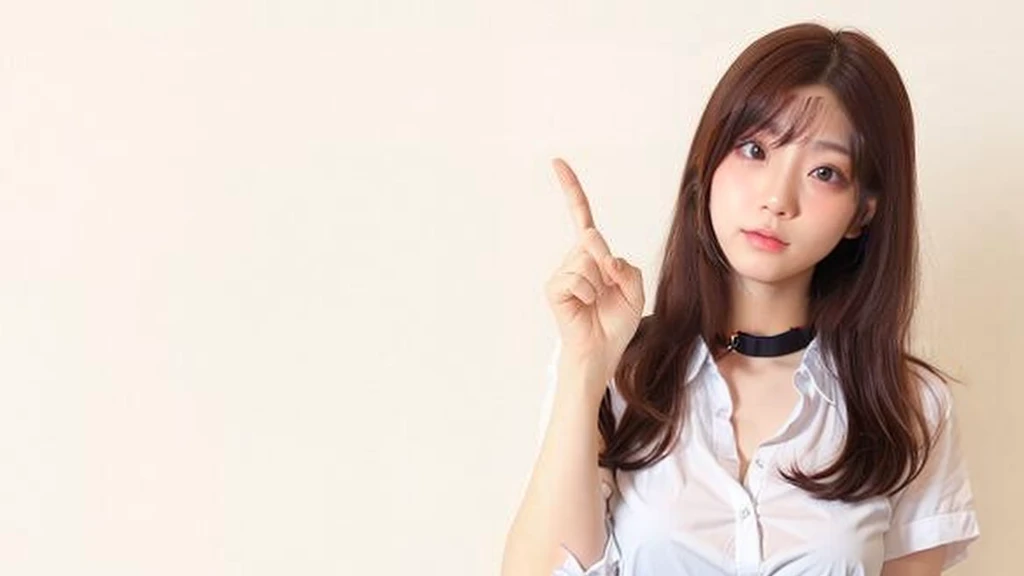 Japanese young beauty, 20-year-old, Big Breasts, valley, Open collar,shirt