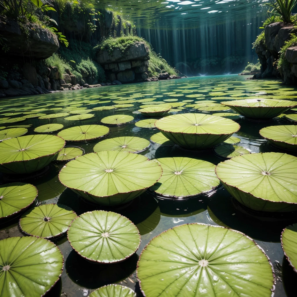 Background hojas en el agua.
