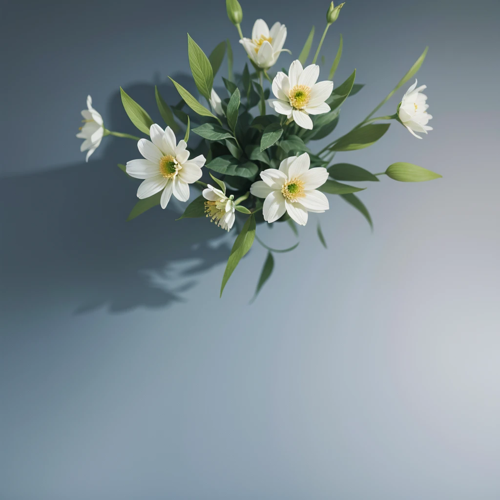 Minimalist background composition with elegant flowers