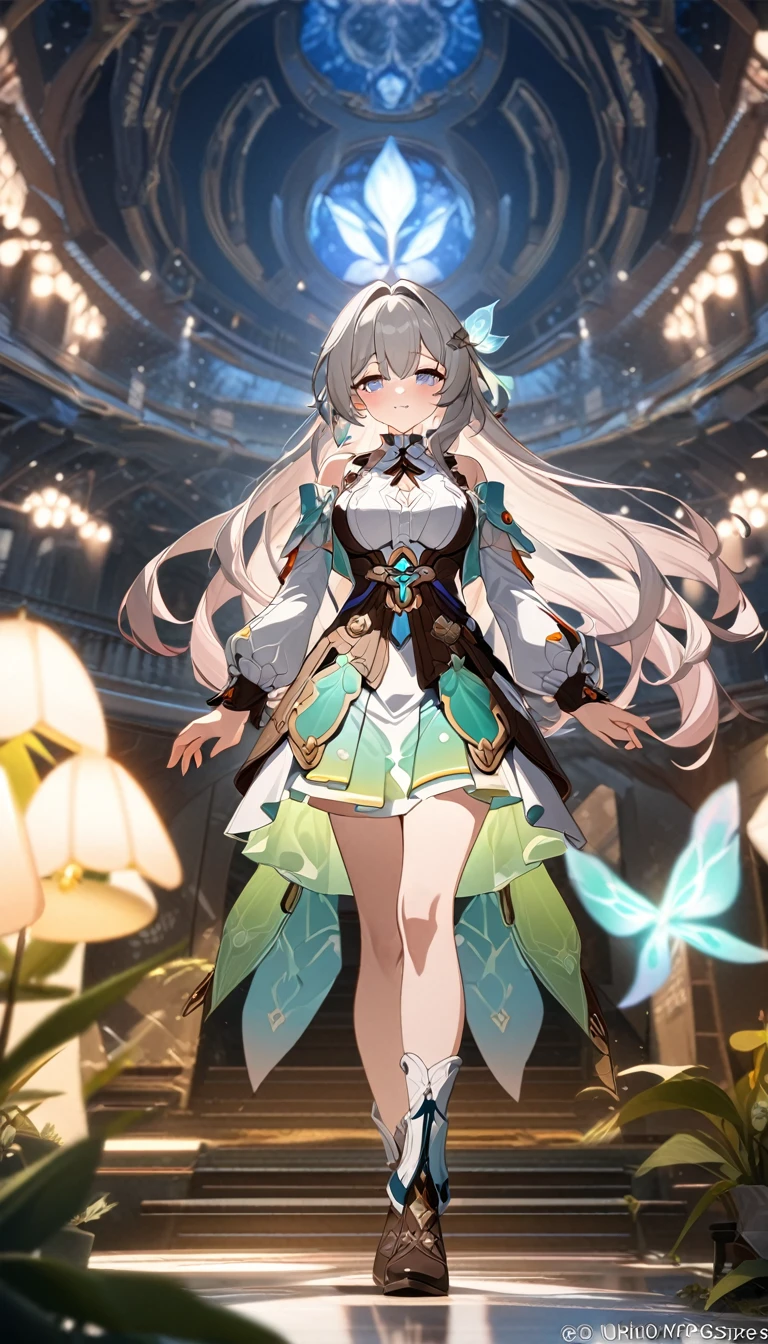 (masterpiece), best quality, ultra-detailed, 1024k UHD wallpaper, ultra-high resolution, depth of field, HDR, (extremely detailed CG 1024k wallpaper), Detailed face, Detailed Clothes, Ultra HD Photo, 1girl, firefly, honkai star rail, penacony, (newest anime art style)